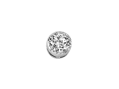 Men's solitaire stud earrings with diamond in 585 gold