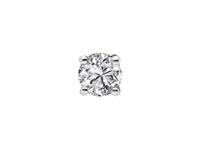Classic solitaire stud earring with lab diamond in 585 white gold