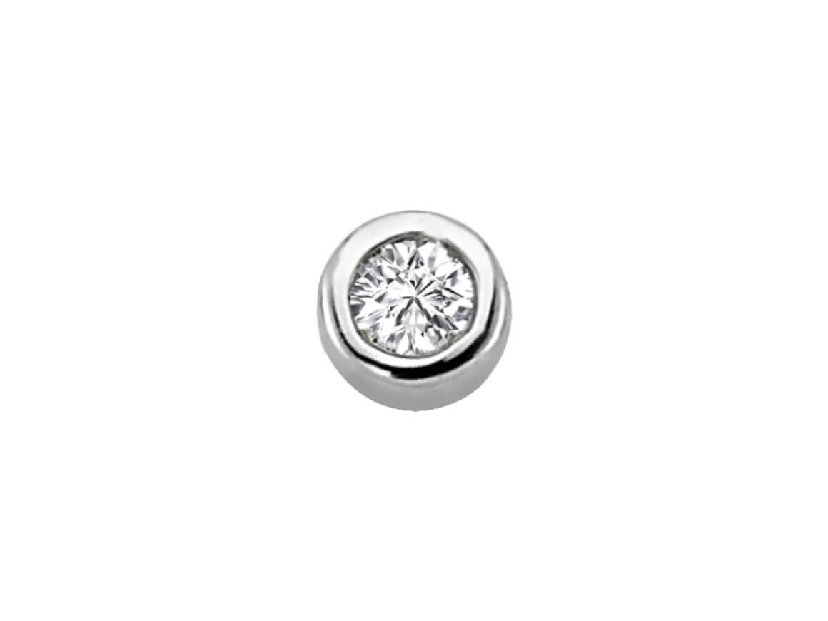 Zeitloser Solitär-Ohrstecker mit Diamant in Weißgold