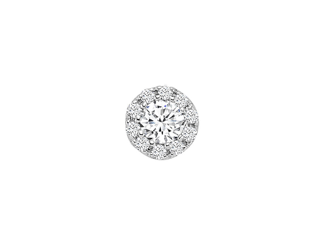 Élégantes puces d’oreilles halo ornées de diamants en Or Blanc | Bijoux de luxe en ligne – Bijoux haut de gamme de Rosy Lab Diamonds