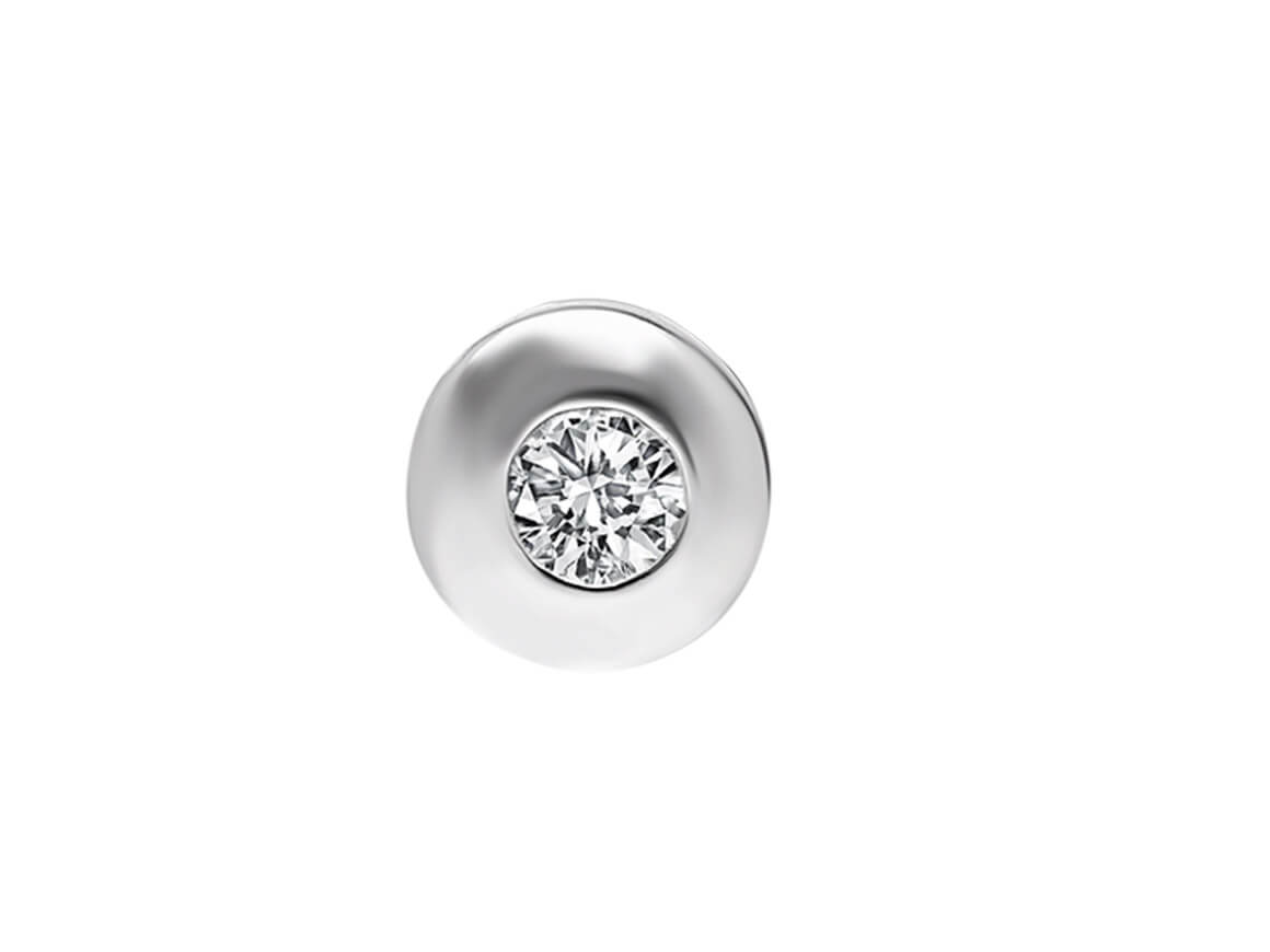 Clous d'oreilles diamant homme simples – 0,07 ct – or blanc 14 carats