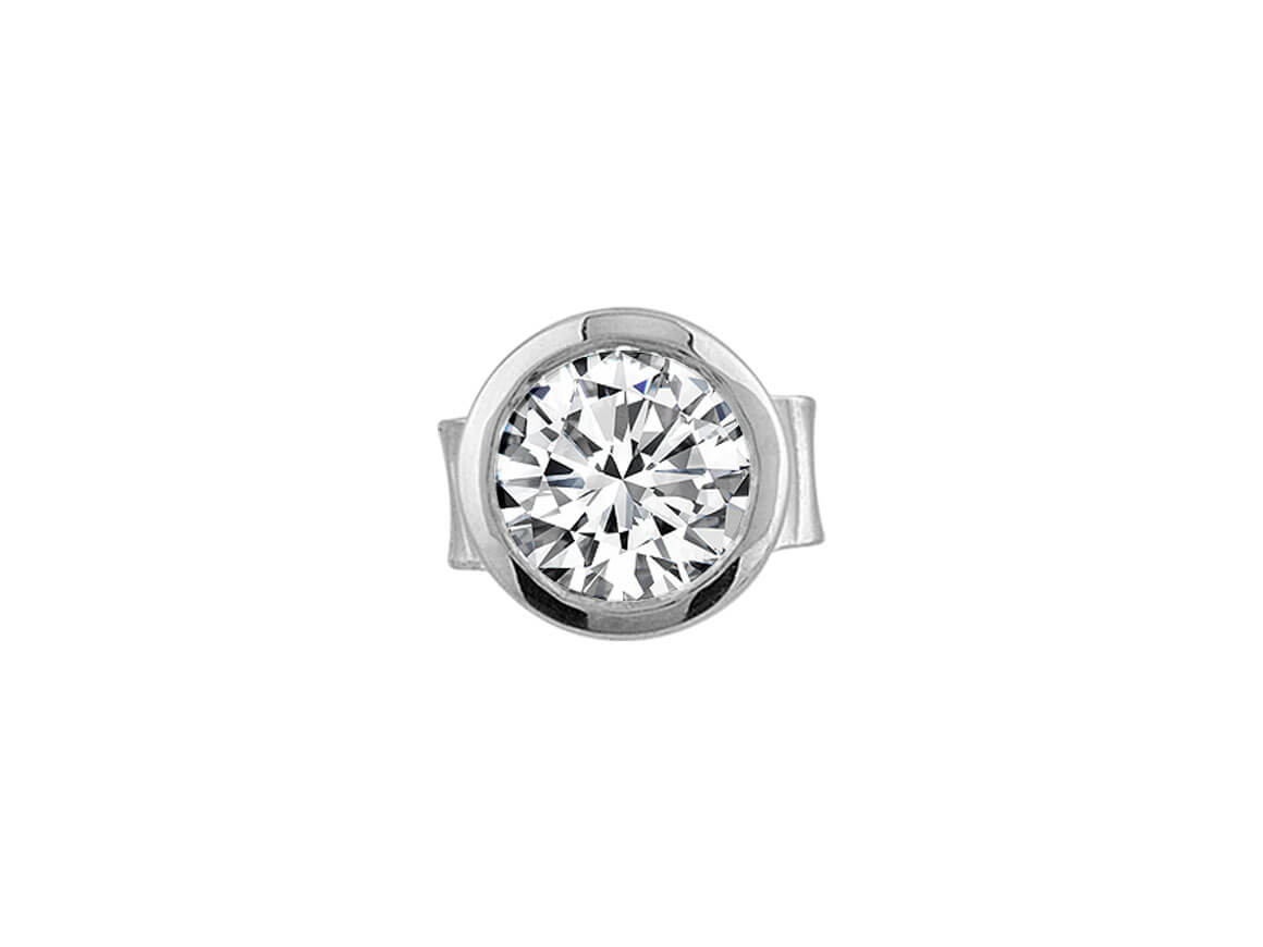 Minimalist solitaire diamond stud earring for men – 0.24 ct – 14K white gold