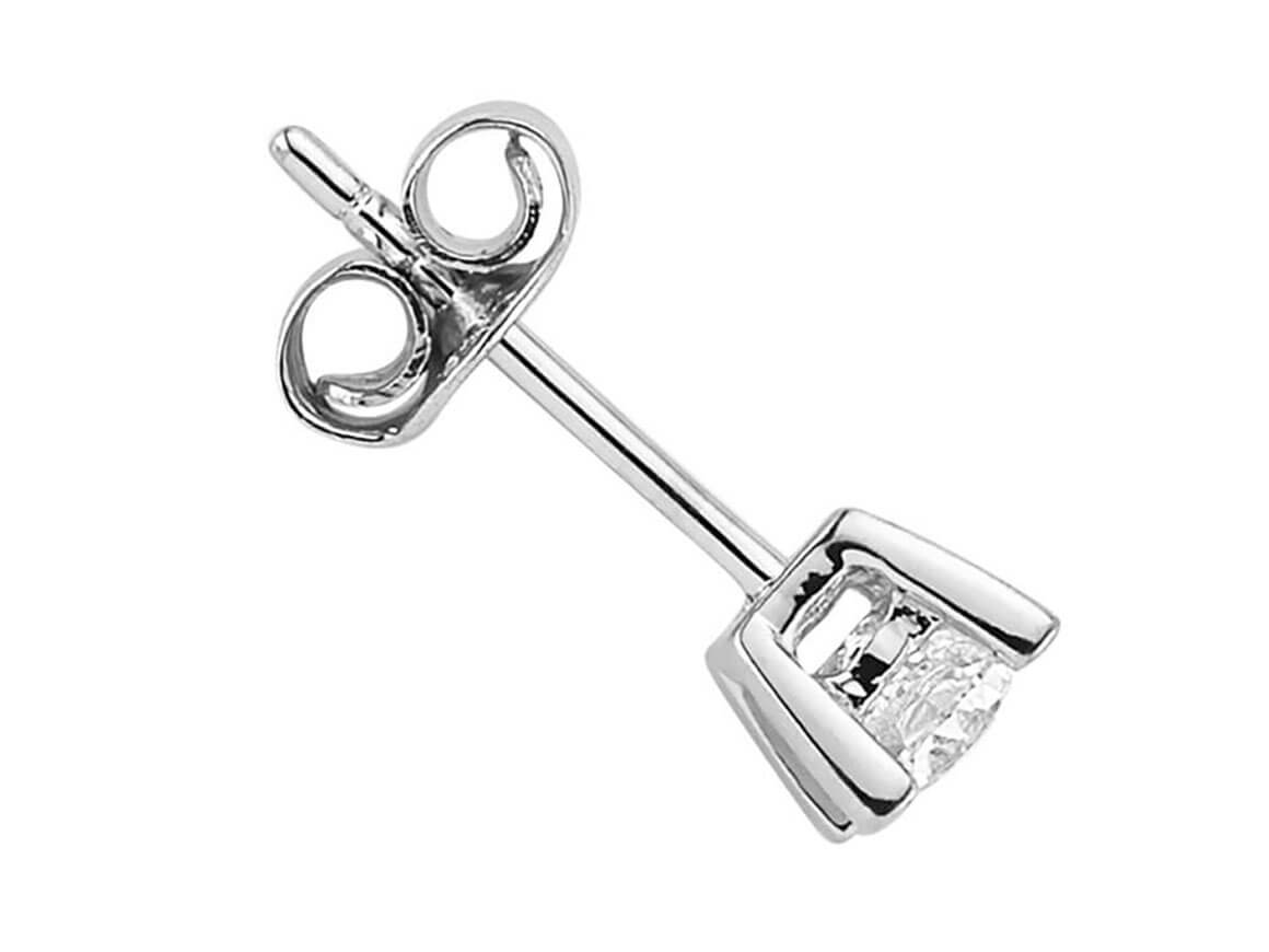 Men's stud earrings with a lab-grown diamond in 14k White Gold – high-quality Jewelry from Rosy Lab Diamonds