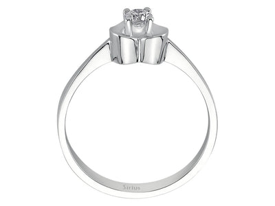 Herzförmiger Solitärring mit Diamant – 0,16 ct – 14K Weißgold