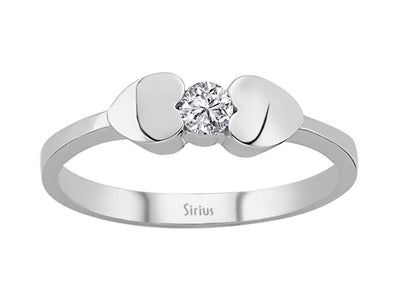 Weißgold Solitärring mit Herzdesign und 1 rund geschliffenem Diamanten – 0,15 ct