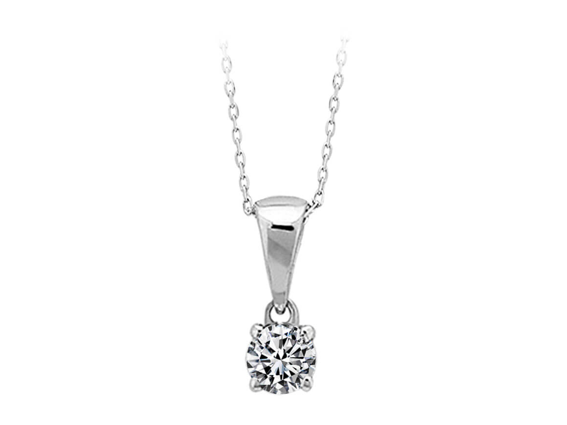 Solitär-Anhänger mit Labor-Diamant (0,17 ct) | 14K Gold Kette - hochwertiger Schmuck von Rosy Lab Diamonds