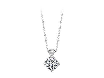 Classic solitaire necklace with lab diamond in 14K gold