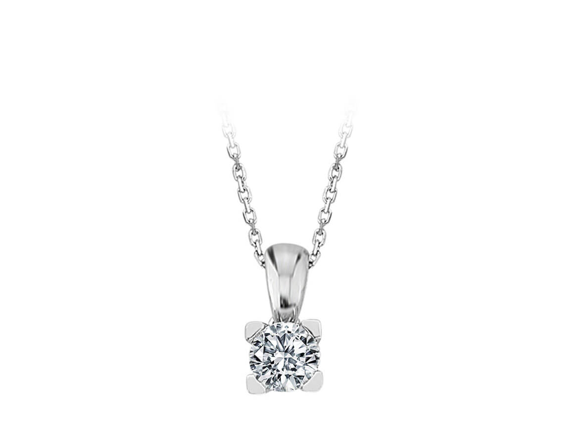 Solitäre Diamantkette – 0,47 ct | 14K Weißgold – 15P0055 – hochwertiger Schmuck von Rosy Lab Diamonds
