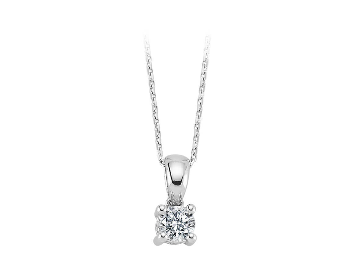 Solitaire pendant with a 0.30 ct lab-grown diamond | 14K White Gold – high-quality Jewelry by Rosy Lab Diamonds