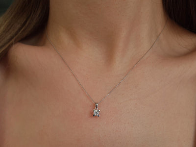 Zeitlose Solitär-Halskette mit 0,22 Karat Diamant in 14K Weißgold