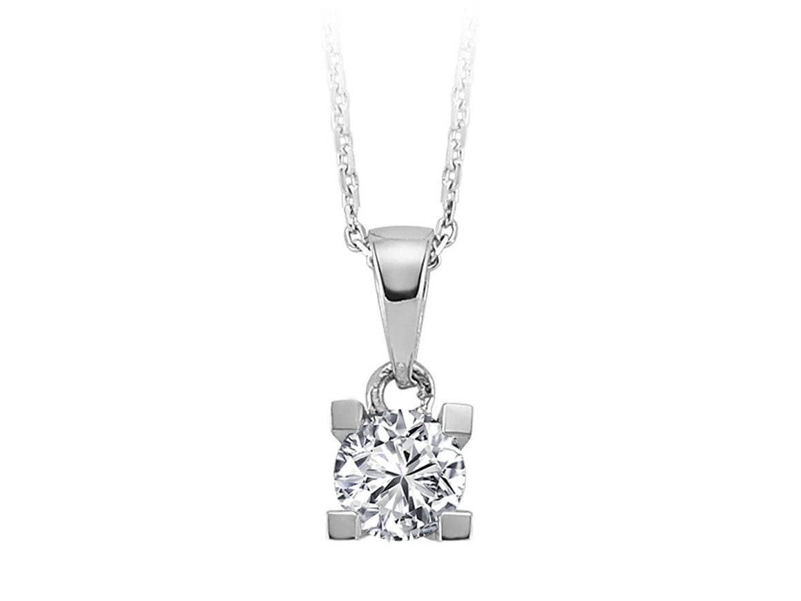 Solitäre-Anhänger aus 14K Weißgold mit 0,40 ct laborgezüchtetem Diamanten – hochwertiger Schmuck von Rosy Lab Diamonds