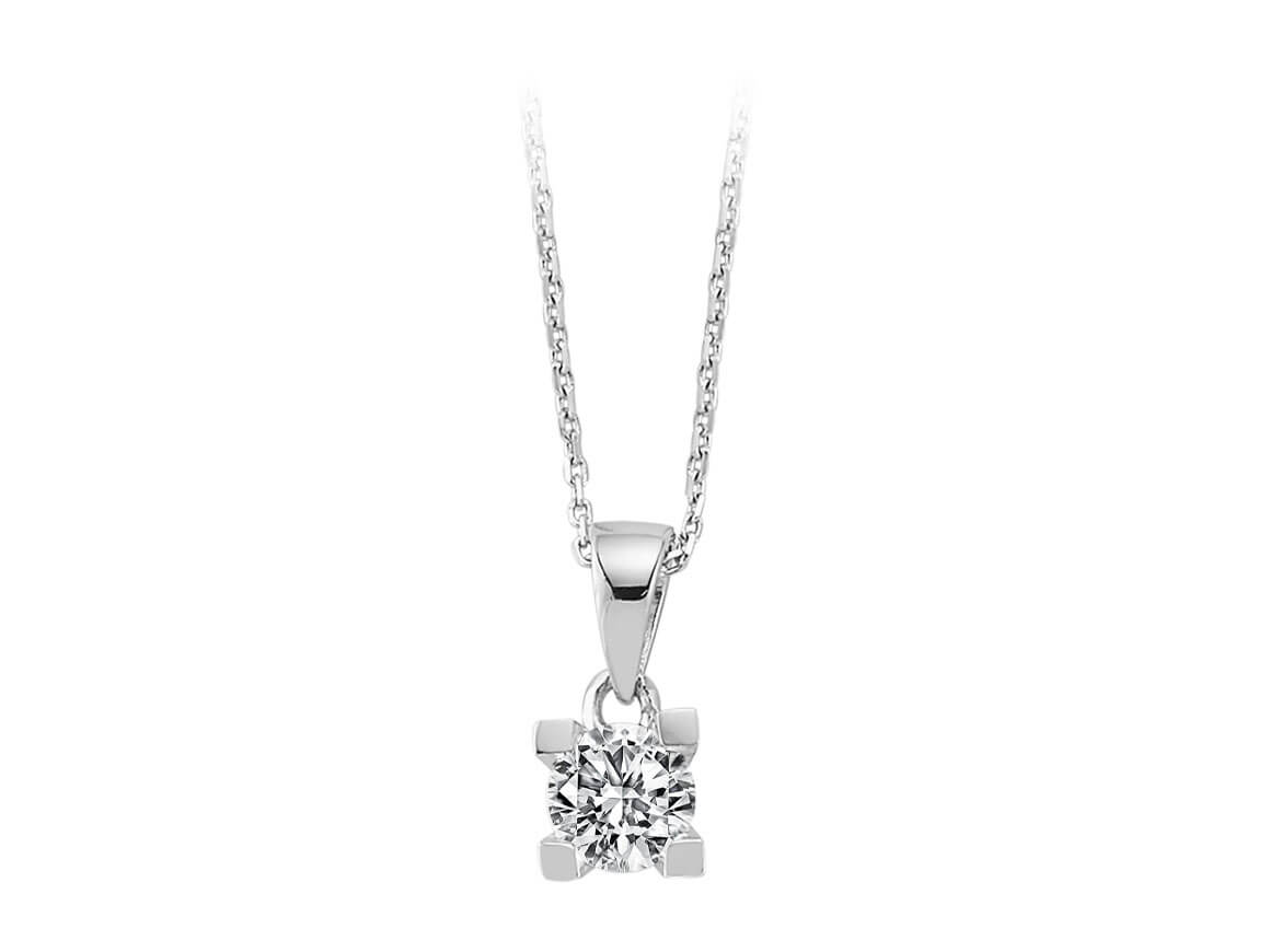 Anhänger mit Diamant & Labordiamanten in 14K Weißgold | Rosy – hochwertiger Schmuck von Rosy Lab Diamonds