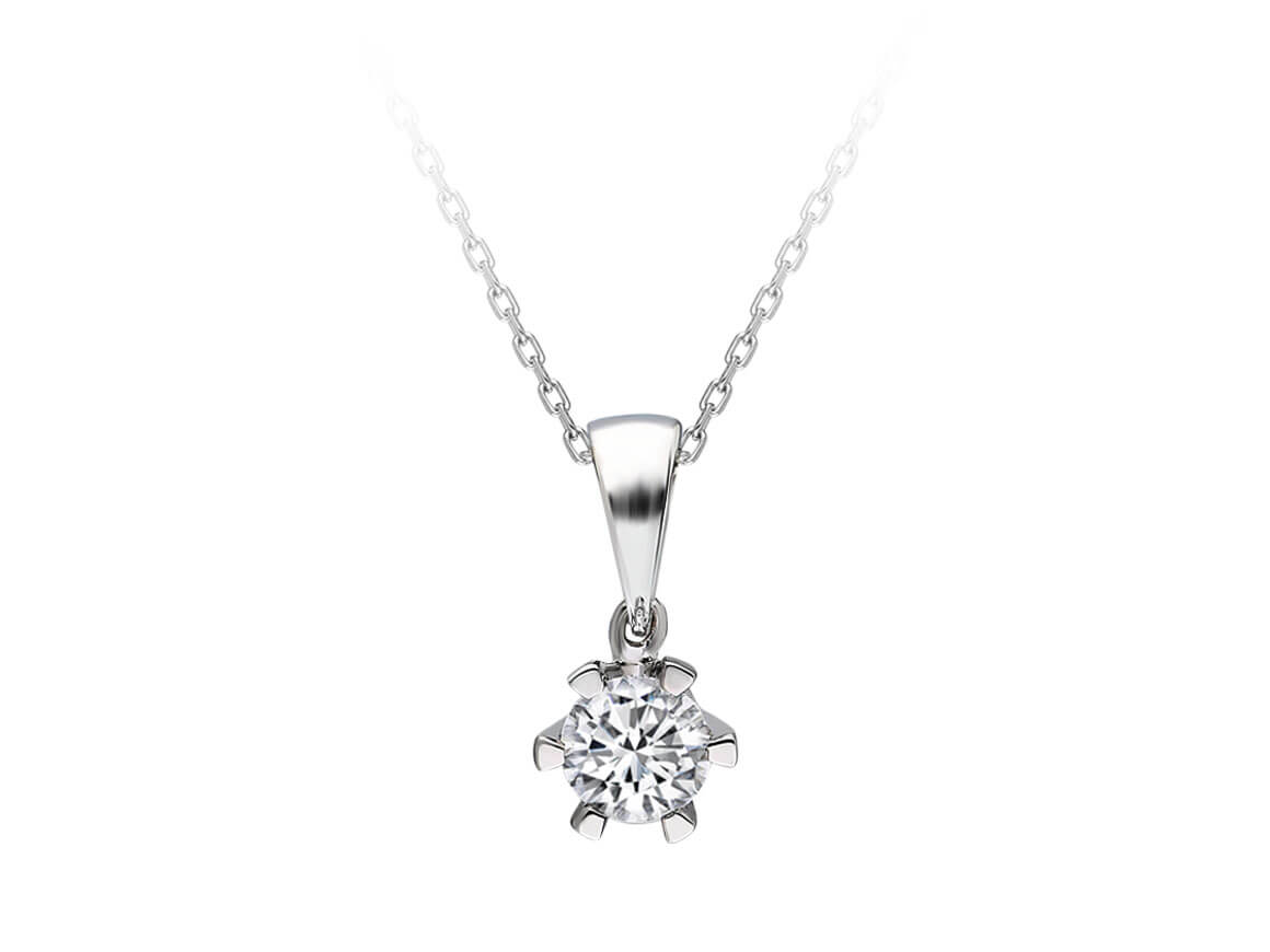 0,50 ct yuvarlak laboratuvar pırlantalı tektaş kolye | 14 ayar Altın - Rosy Lab Diamonds'tan yüksek kaliteli Mücevher