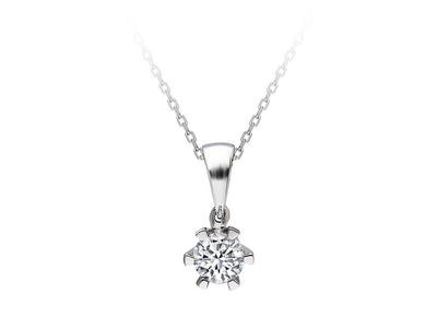 Classic solitaire necklace with round lab diamond – 0.50 ct in 14K gold