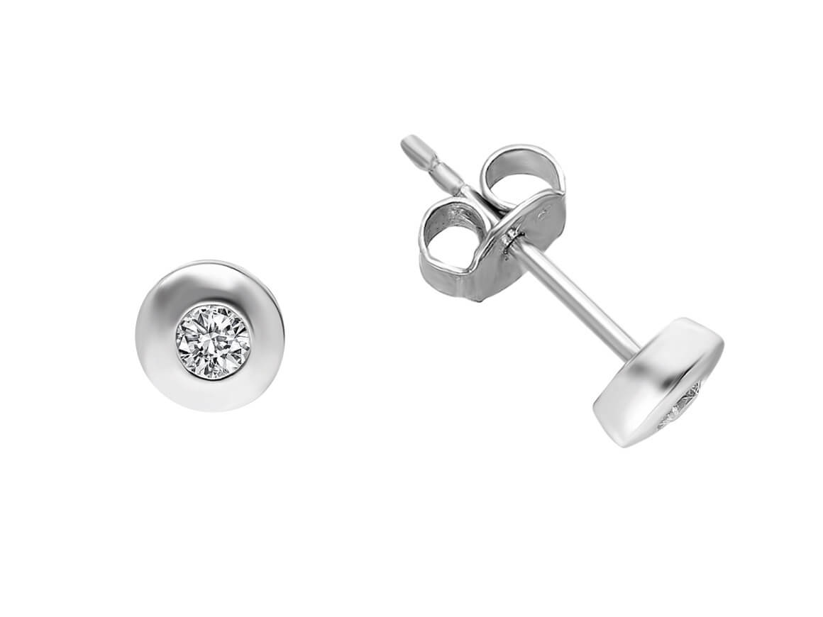 Minimalist Diamond stud earrings in 14K White Gold | 0.14 ct - high-quality Jewelry from Rosy Lab Diamonds