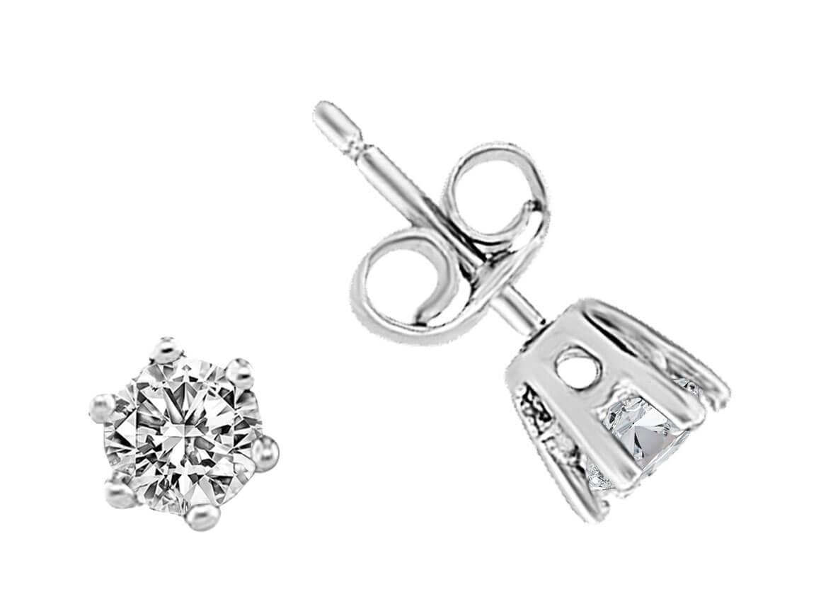 Clous d'oreilles diamant solitaire – 0,50 ct, or 14 carats