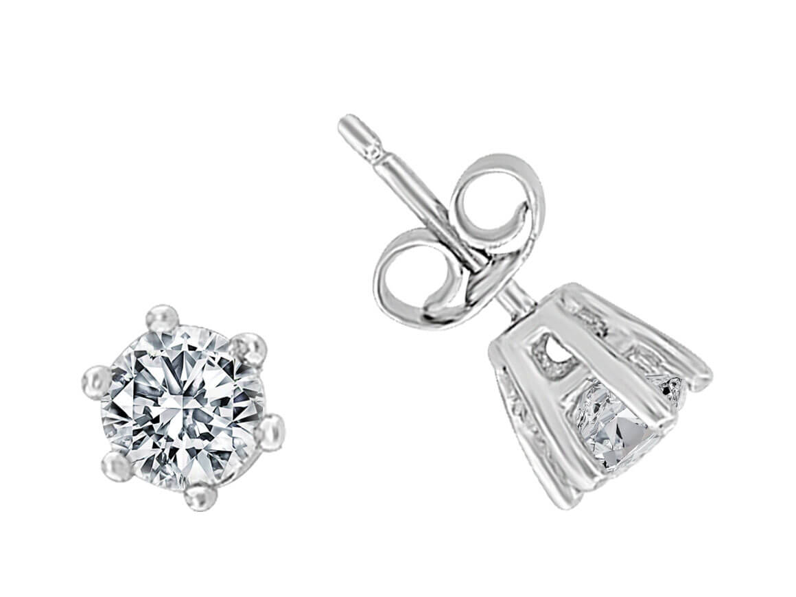 Clous d'oreilles diamant solitaire classique – 1,03 ct, or 14 carats