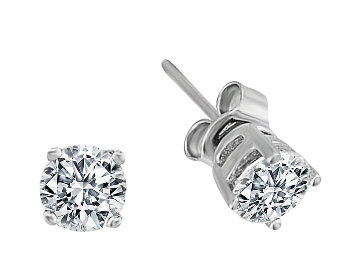Exclusive Solitaire Diamond Stud Earrings – 1.45 ct, 14K Gold
