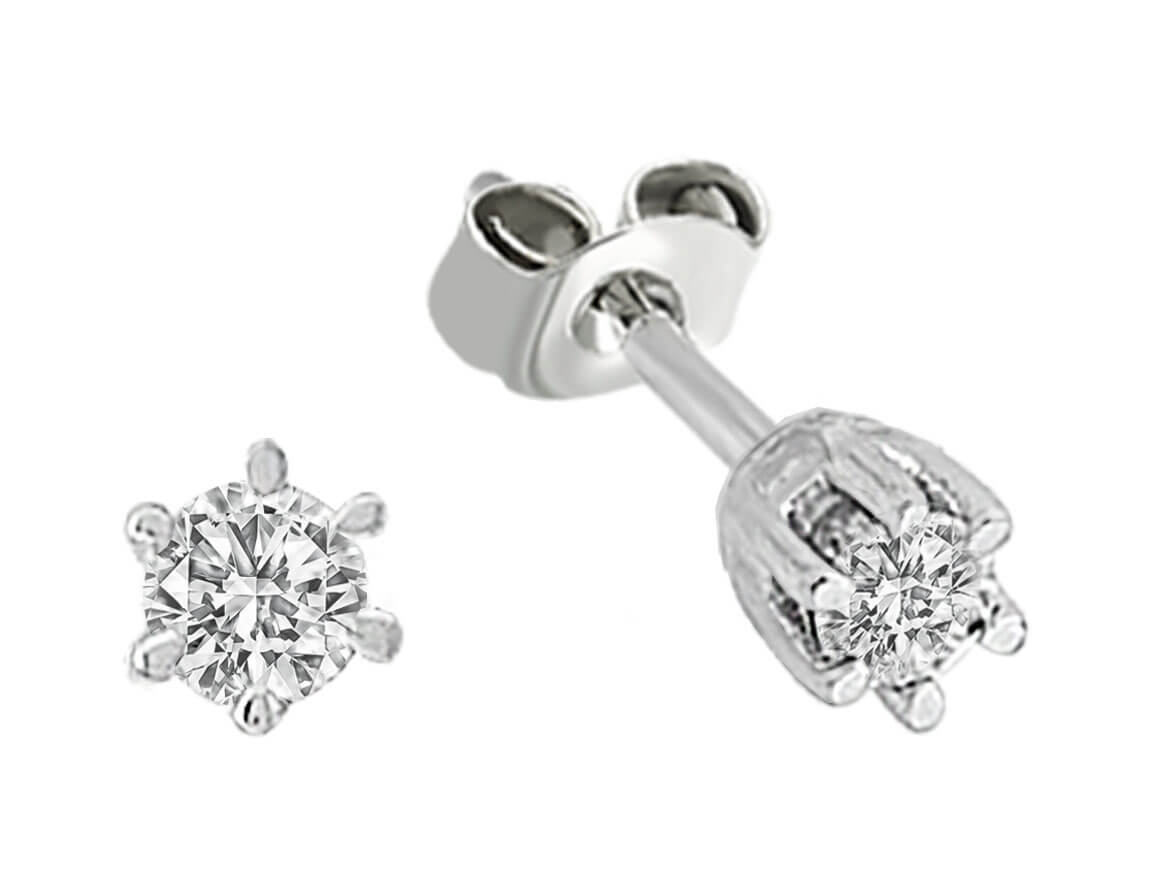 Tektaş pırlanta küpeler - 0,26 ct, 8 ayar altın - Rosy Lab Diamonds’ın kaliteli Mücevherleri