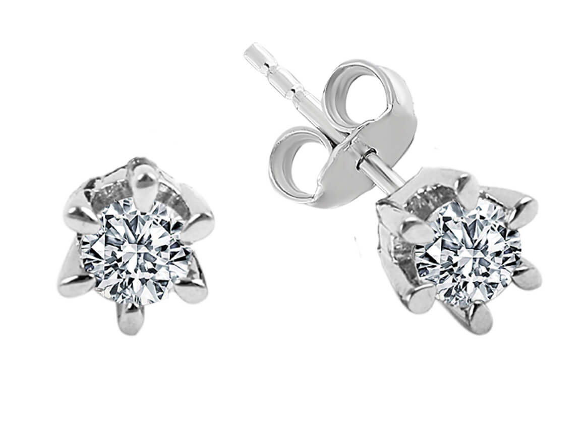 Boucles d'Oreilles Clous solitaires avec 0,54 ct de diamants de laboratoire - Or 14 carats - Bijoux haut de gamme de Rosy Lab Diamonds