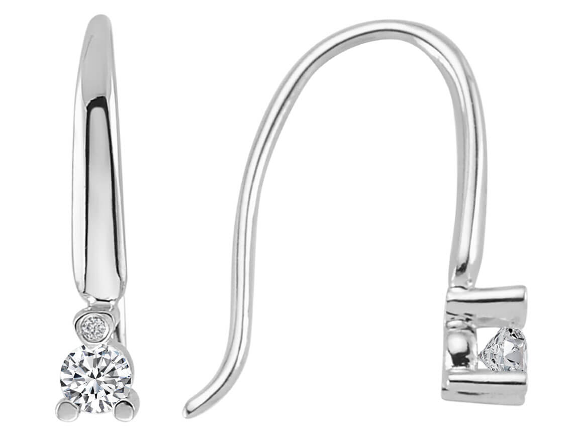 Zarte Ohrhänger mit Diamanten aus 14K Weißgold