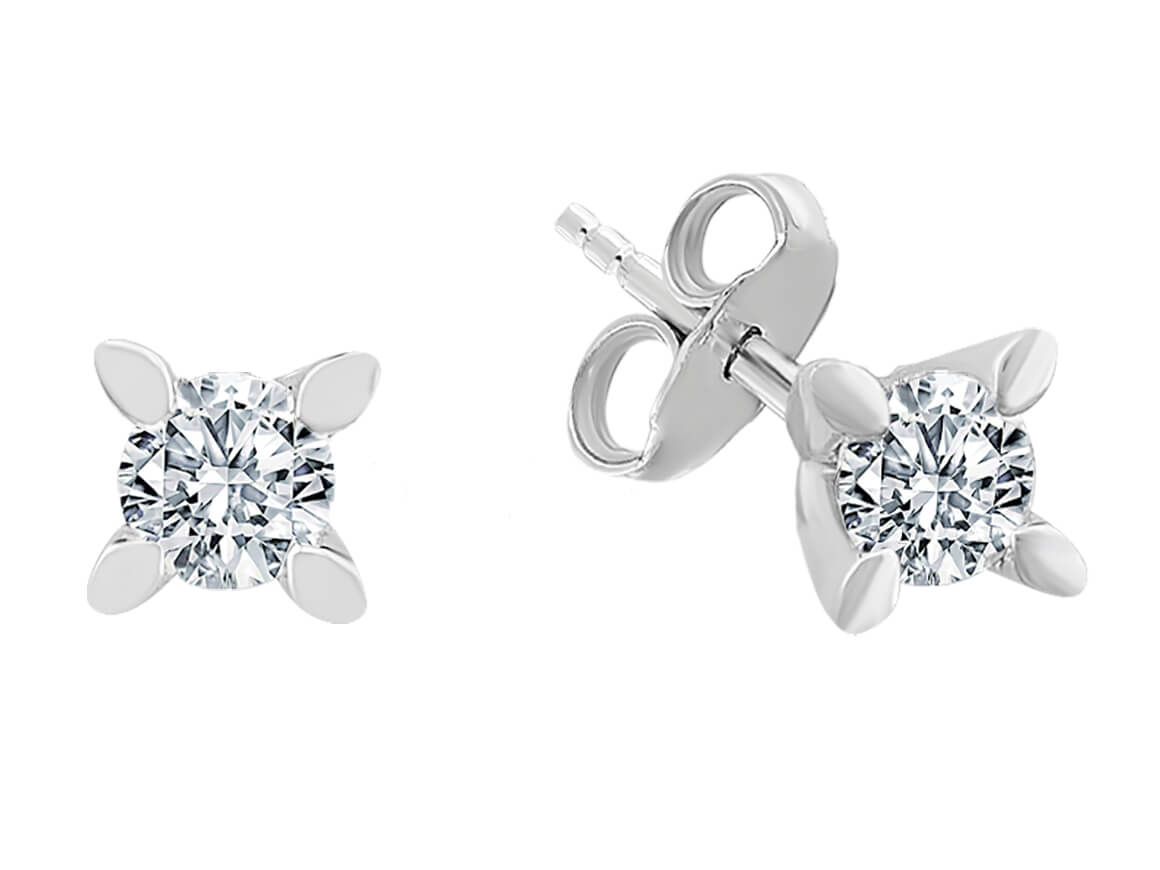 Clous d’oreilles solitaires en Diamant 0,56 ct en Or Blanc 585 | 06E0007 - Bijoux haut de gamme de Rosy Lab Diamonds
