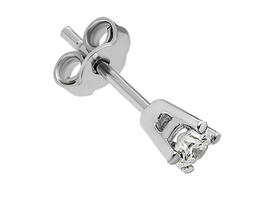 Solitaire stud earrings with lab diamond in 585 white gold