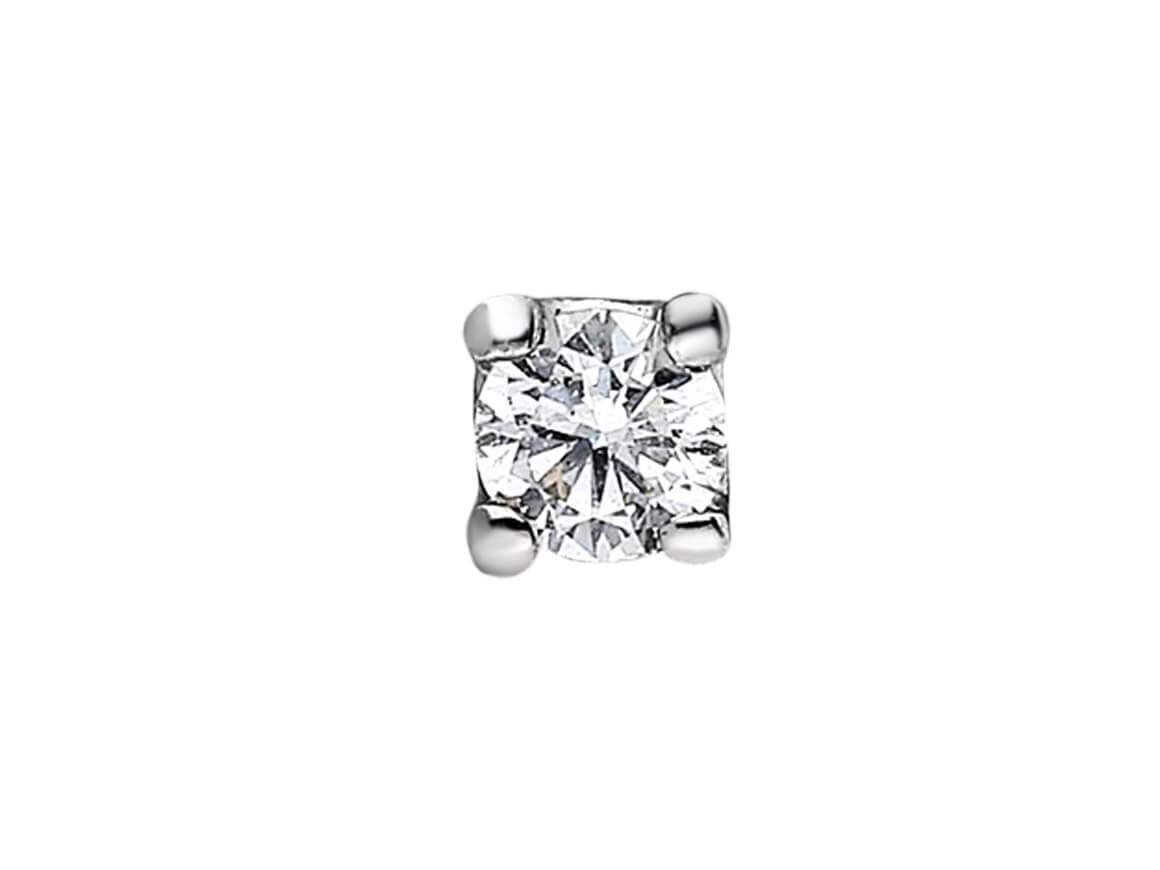 Solitaire stud earrings with lab diamond in 585 white gold