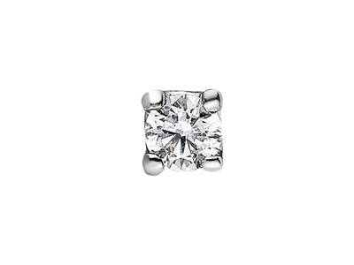 Solitaire stud earrings with lab diamond in 585 white gold
