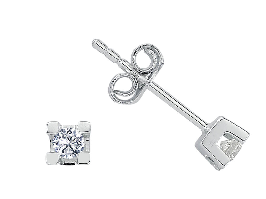 Beyaz Altın pırlantalı zamansız tektaş küpeler | Çevrim İçi Lüks Mücevher – Rosy Lab Diamonds’ın yüksek kaliteli Mücevherleri