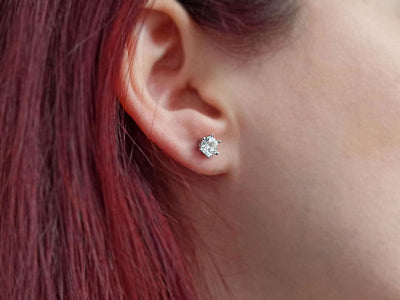 1.40 Carat Diamond Solitaire Stud Earrings in 585 White Gold