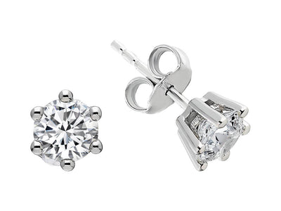 1.40 Carat Diamond Solitaire Stud Earrings in 585 White Gold