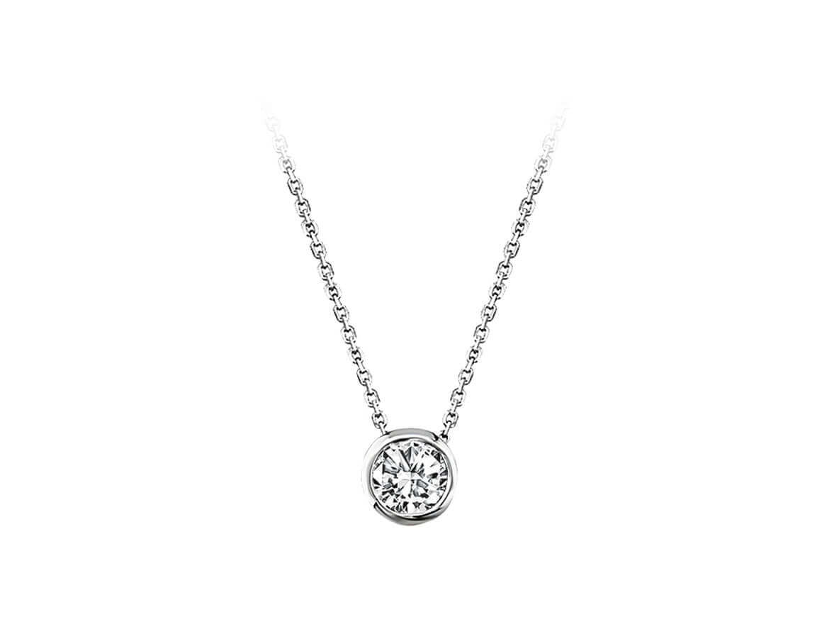 0,12 ct yuvarlak laboratuvar elmaslı Kolye | 8K Beyaz Altın - Rosy Lab Diamonds’tan yüksek kaliteli Mücevher