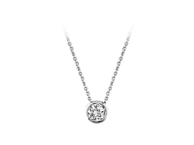 Zarte Halskette mit rundem labordiamant – 0,12 ct in 8K Weißgold