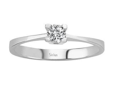 Zarter Solitär-Ring mit 0,14 Karat Laborgezüchtetem Diamant in 18K Weißgold