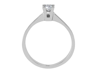 Zarter Solitär-Ring mit 0,14 Karat Laborgezüchtetem Diamant in 18K Weißgold