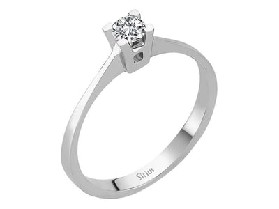 Zarter Solitär-Ring mit 0,14 Karat Laborgezüchtetem Diamant in 18K Weißgold