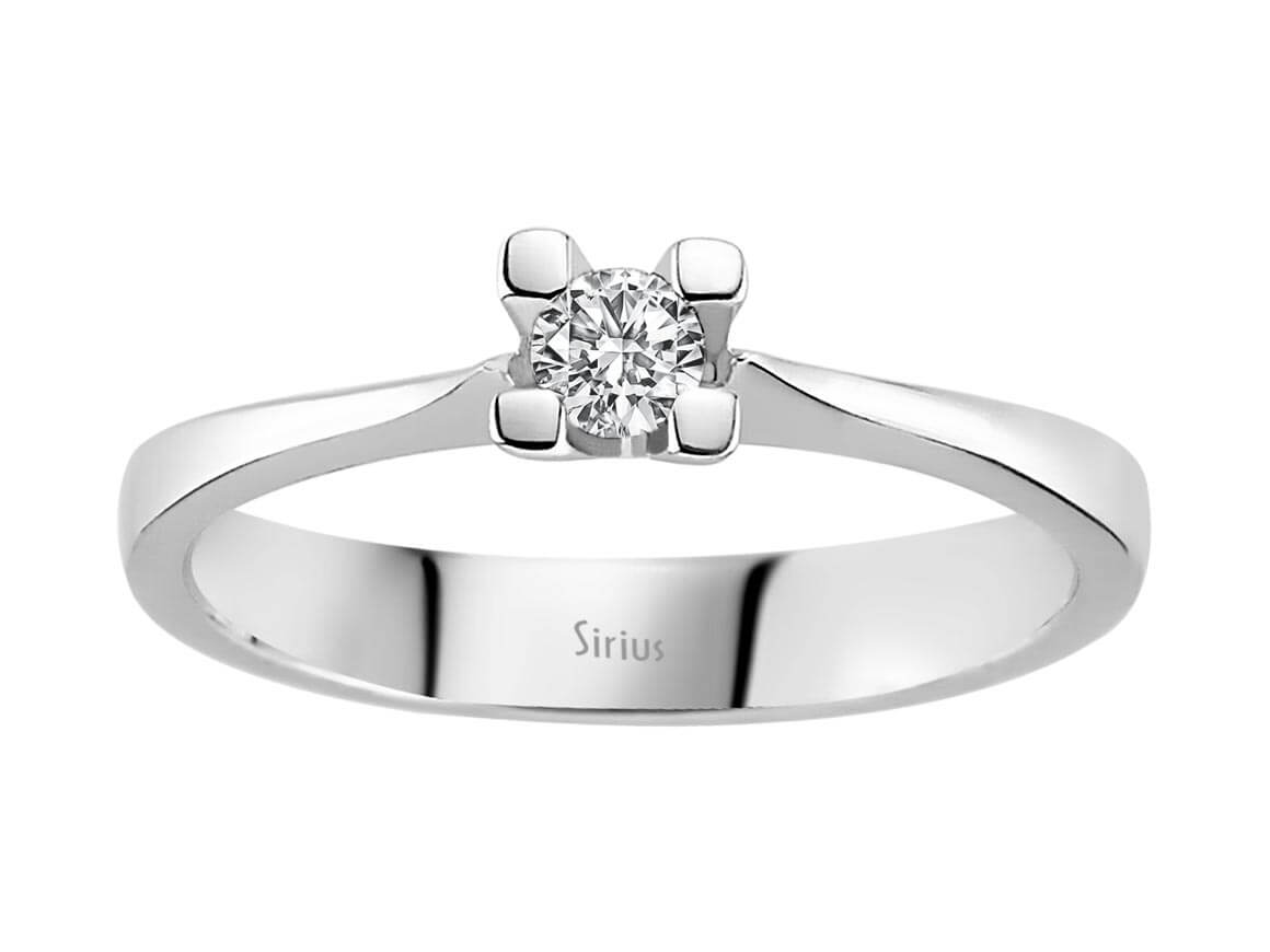 Feiner Solitär-Ring mit 0,17 Karat Laborgezüchtetem Diamant in 14K Weißgold