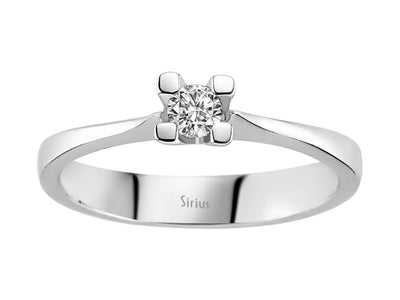 Feiner Solitär-Ring mit 0,17 Karat Laborgezüchtetem Diamant in 14K Weißgold