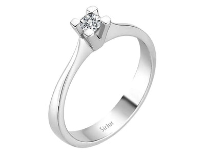 Feiner Solitär-Ring mit 0,17 Karat Laborgezüchtetem Diamant in 14K Weißgold