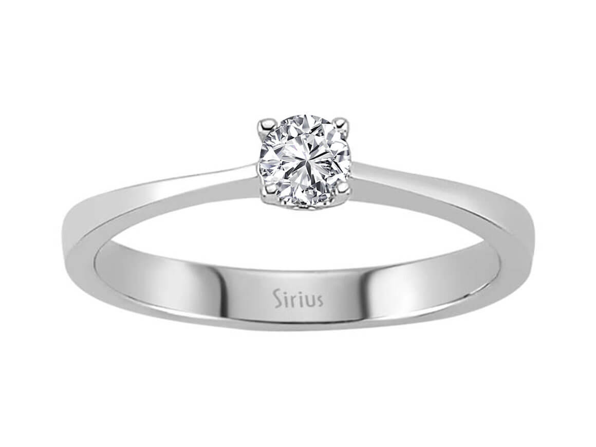 Bague solitaire classique avec un diamant de laboratoire de 0,18 carat en Or Blanc 14 carats – des Bijoux haut de gamme de Rosy Lab Diamonds