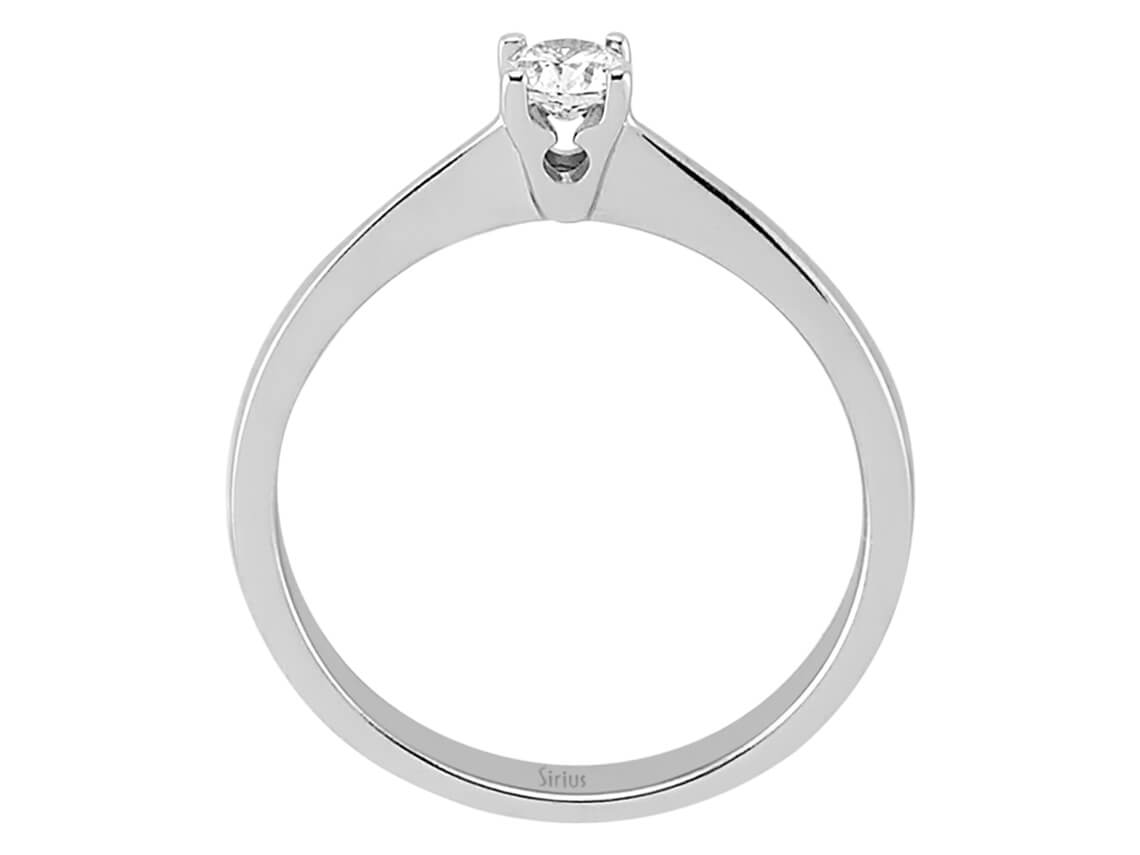 Bague solitaire classique avec un diamant de laboratoire de 0,18 carat en Or Blanc 14 carats – Bijoux haut de gamme de Rosy Lab Diamonds