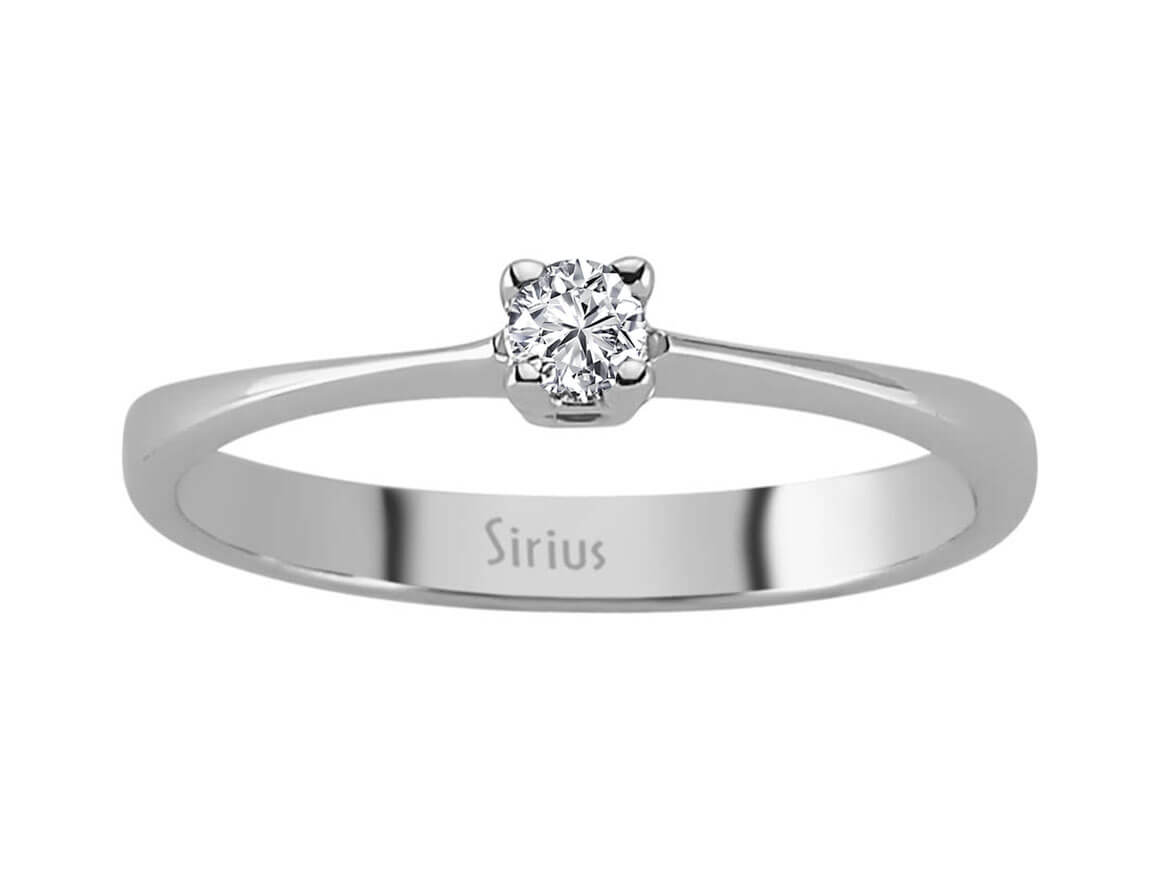 Feiner Solitär-Ring mit 0,10 Karat Laborgezüchtetem Diamant in 14K Weißgold