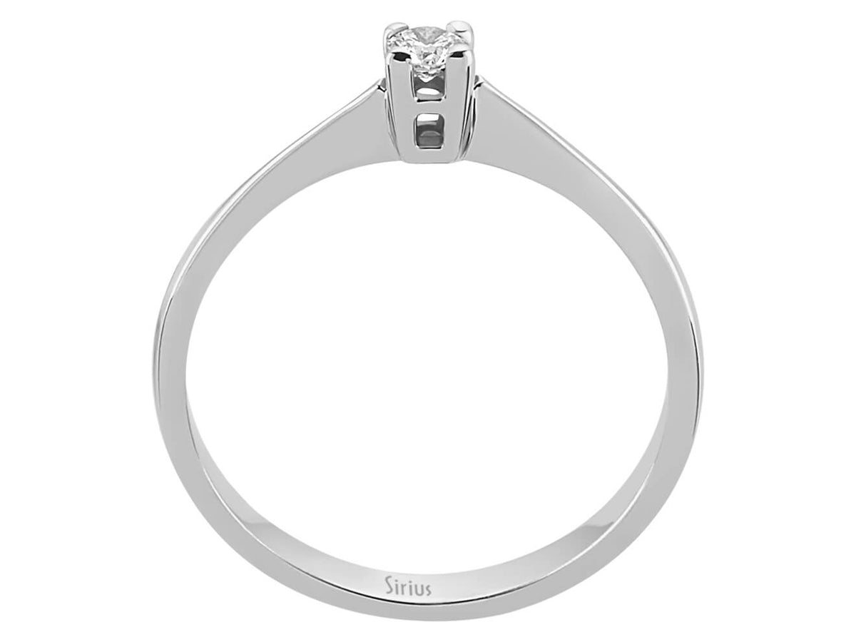 Elegant solitaire ring with a 0.10-carat lab-grown Diamond in 14K White Gold – high-quality Jewelry from Rosy Lab Diamonds