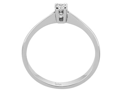 Feiner Solitär-Ring mit 0,10 Karat Laborgezüchtetem Diamant in 14K Weißgold