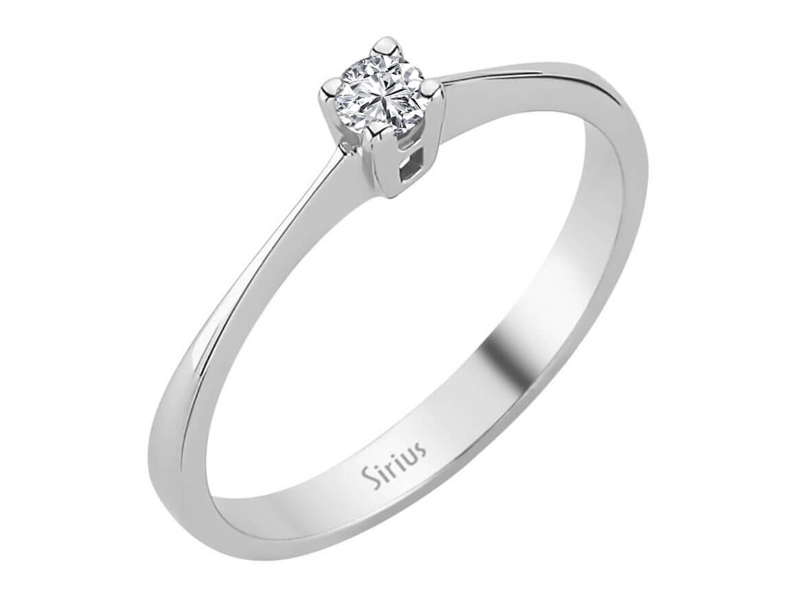 Feiner Solitär-Ring mit 0,10 Karat Laborgezüchtetem Diamant in 14K Weißgold