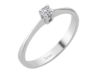Feiner Solitär-Ring mit 0,10 Karat Laborgezüchtetem Diamant in 14K Weißgold