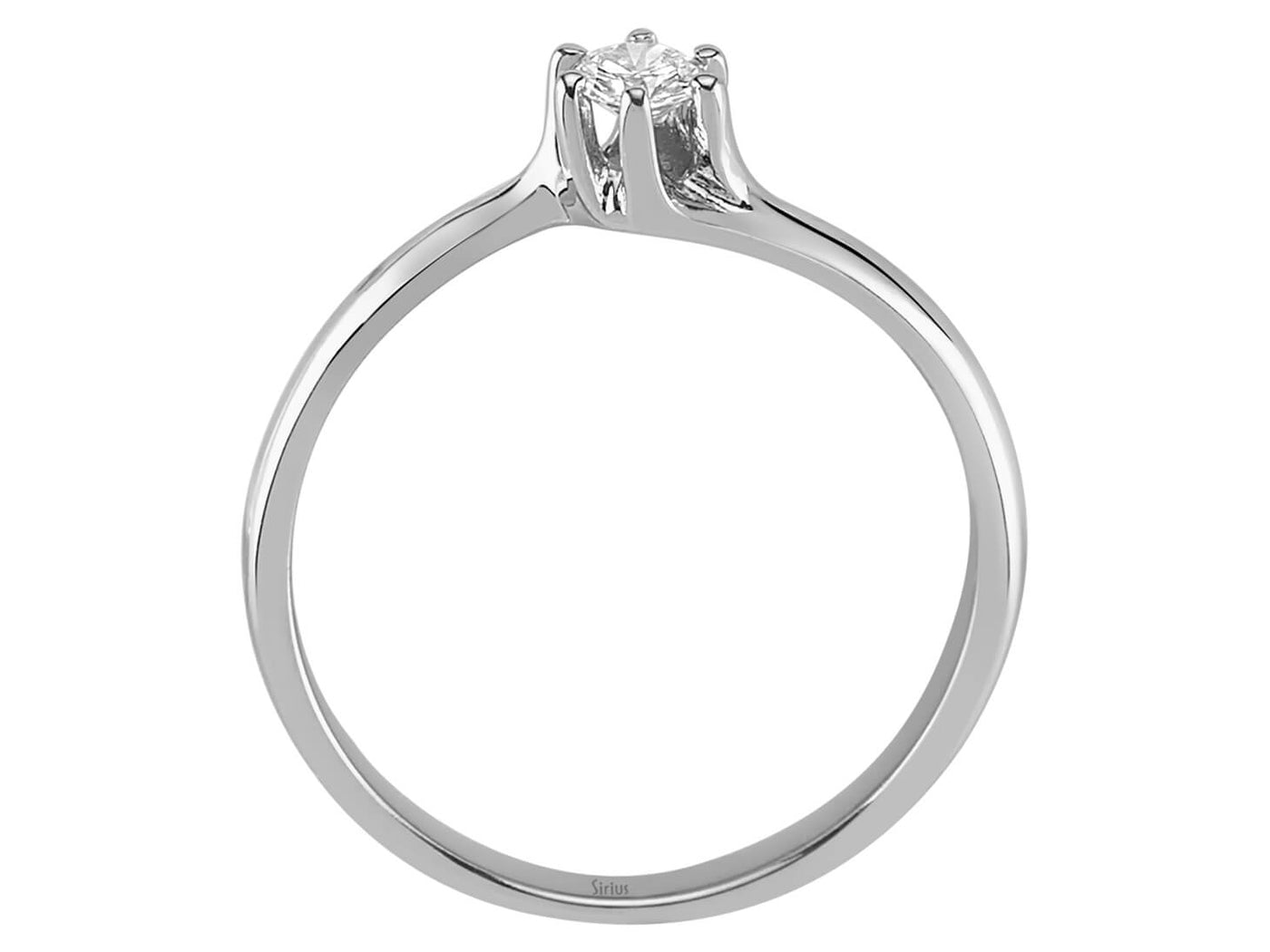 Schlichter Solitär-Ring mit 0,13 Karat Laborgezüchtetem Diamant in 14K Weißgold