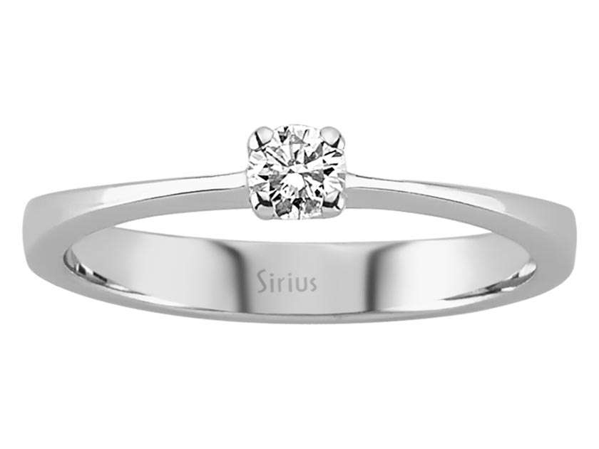 Bague solitaire intemporelle avec un Diamant de laboratoire de 0,14 carat en Or Blanc 14 carats – Bijoux haut de gamme de Rosy Lab Diamonds