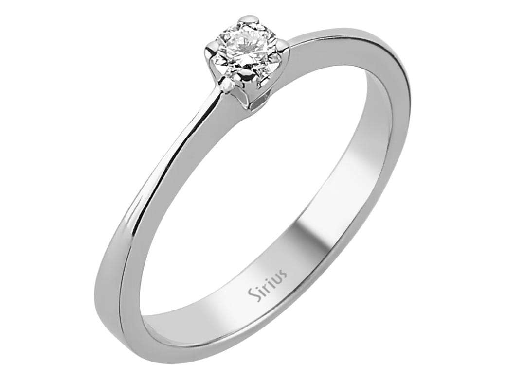 Bague solitaire intemporelle avec un Diamant de laboratoire de 0,14 carat en Or Blanc 14 carats – Bijoux haut de gamme de Rosy Lab Diamonds